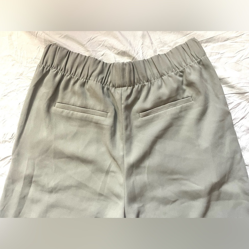 H&M Womens Beige Wide-Leg Pull-On Elastic Waistland Pants Size 2 - Picture 10 of 11